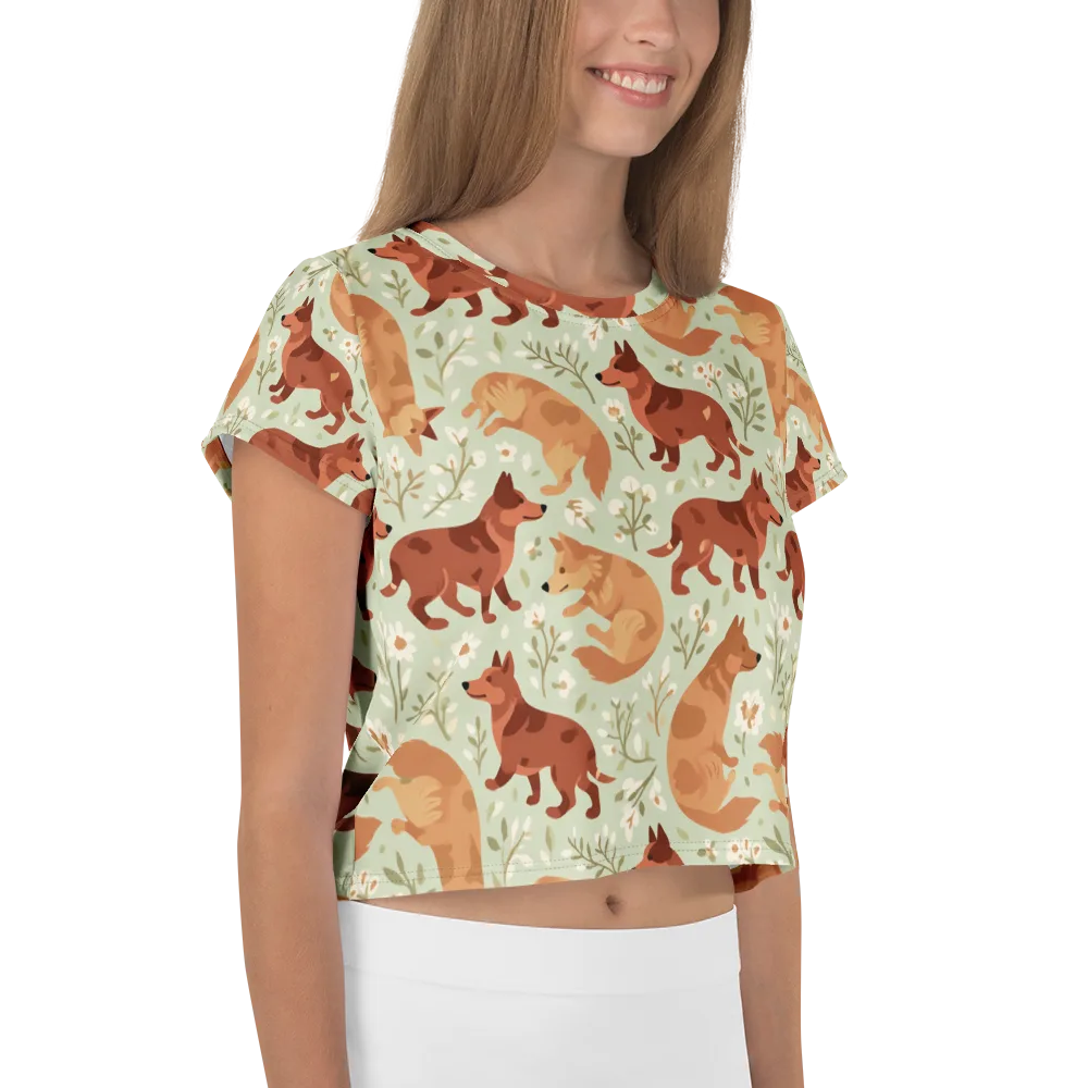 Vulpine Garden on Crop Tee — Right