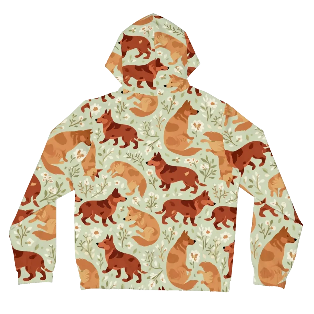 Vulpine Garden on Women's Full-Zip Hoodie — Back