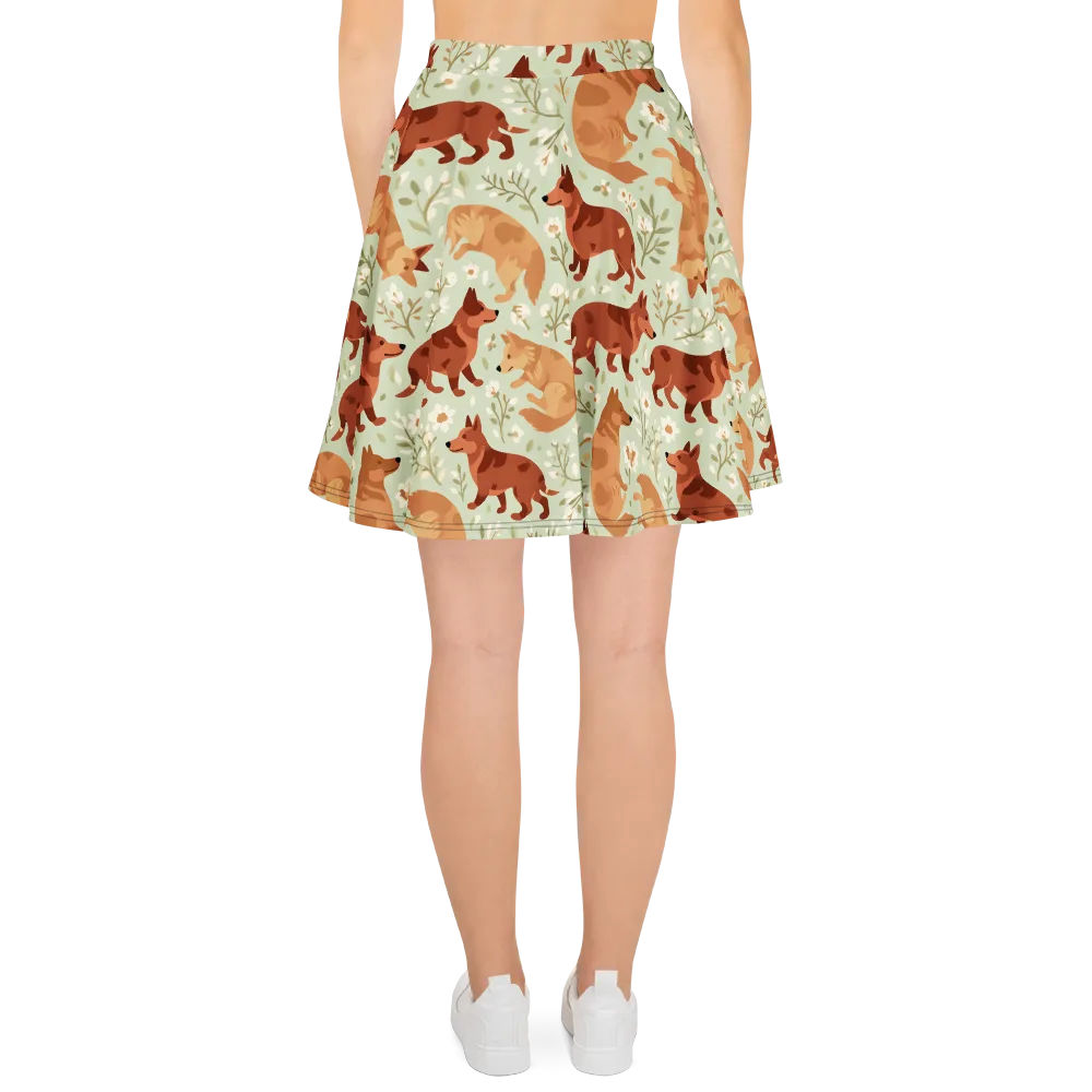 Vulpine Garden on Skater Skirt — Back