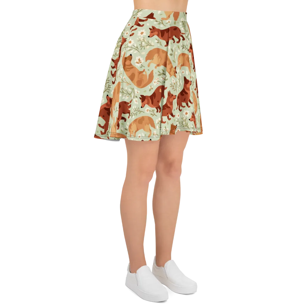 Vulpine Garden on Skater Skirt — Right