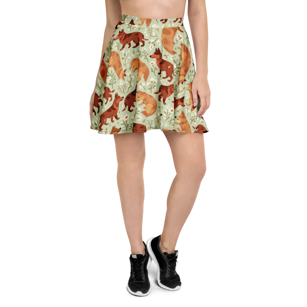 Vulpine Garden on Skater Skirt — Front