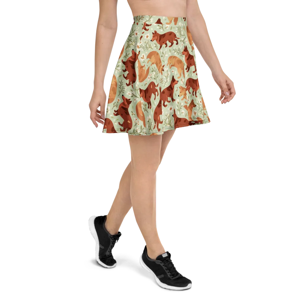 Vulpine Garden on Skater Skirt — Right