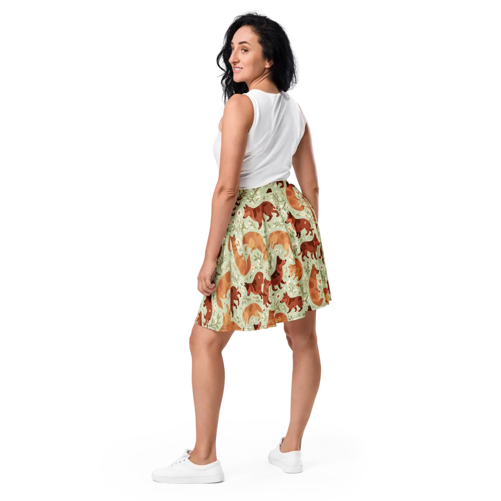 Vulpine Garden on Skater Skirt — Back
