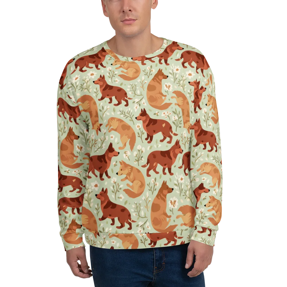 Vulpine Garden on Sweatshirt — Front