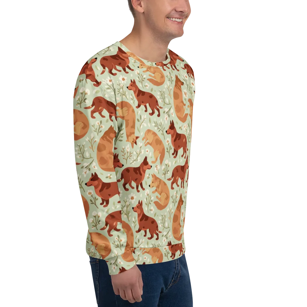 Vulpine Garden on Sweatshirt — Right Front