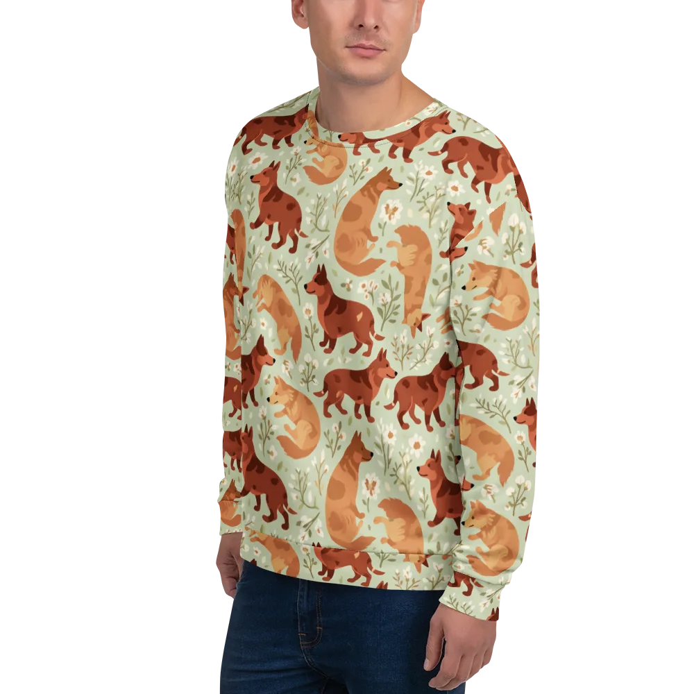Vulpine Garden on Sweatshirt — Left Front