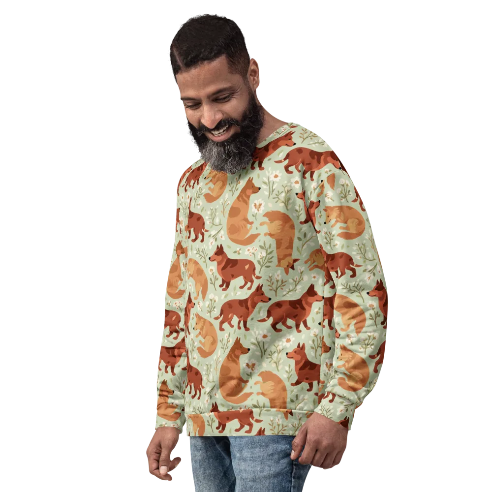 Vulpine Garden on Sweatshirt — Left Front