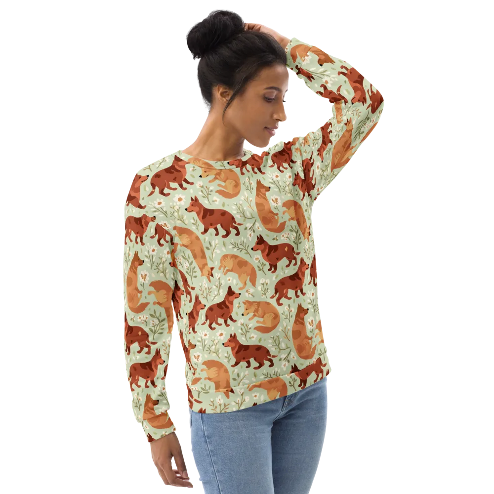Vulpine Garden on Sweatshirt — Right Front