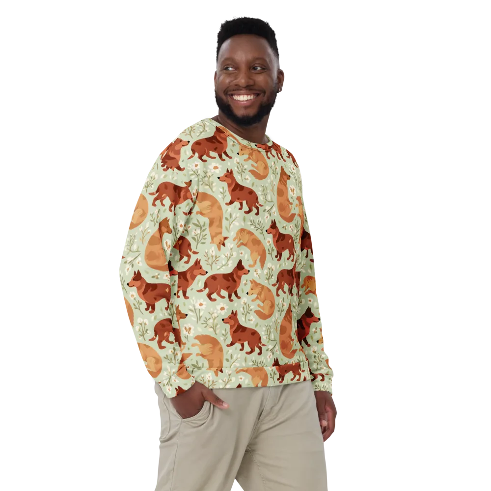 Vulpine Garden on Sweatshirt — Front
