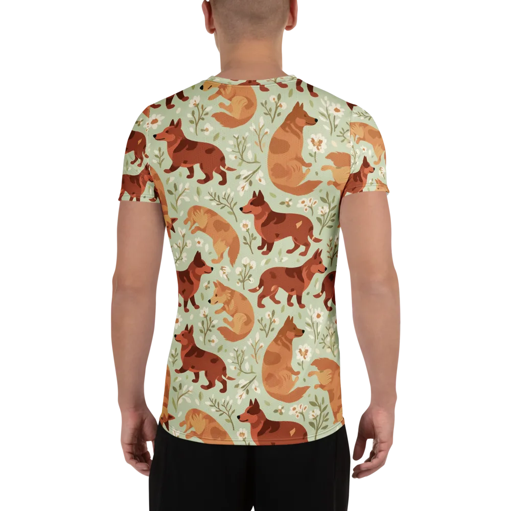 Vulpine Garden on Men's Athletic T-Shirt — Back