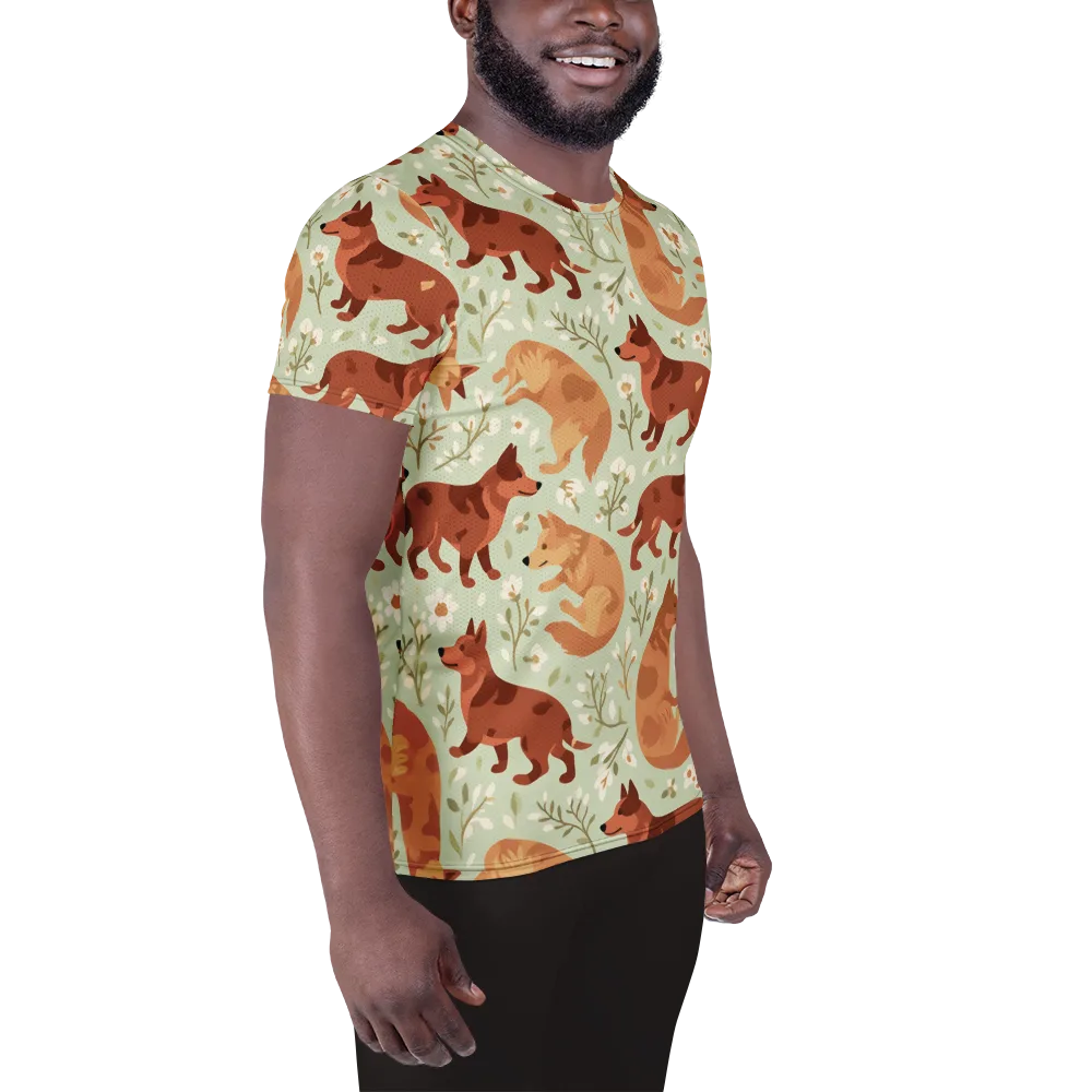 Vulpine Garden on Men's Athletic T-Shirt — Right