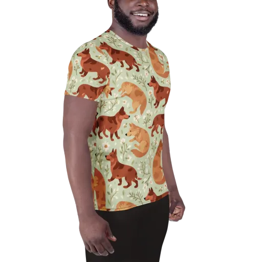 Vulpine Garden on a Men's Athletic T-Shirt