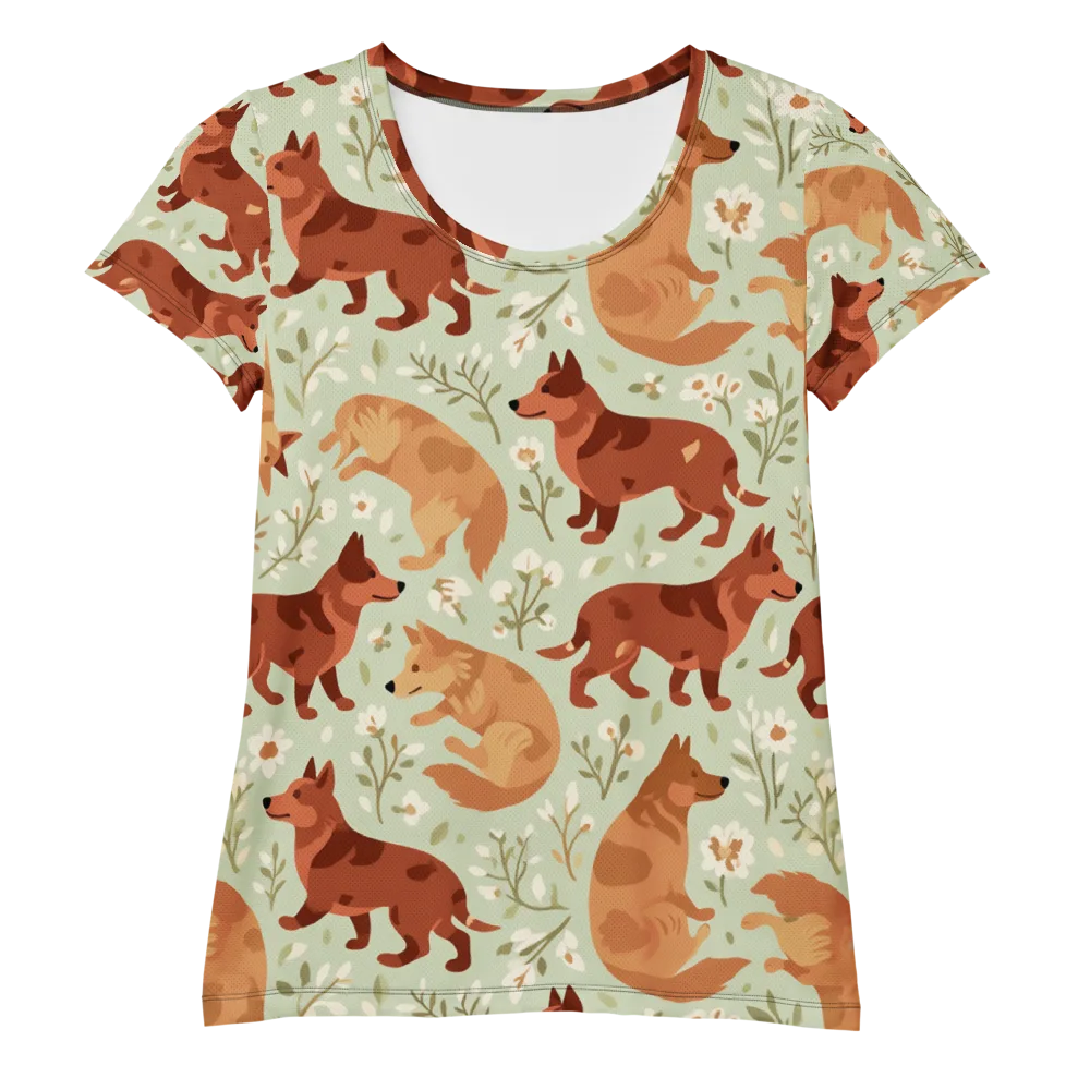 Vulpine Garden on Women's Athletic T-Shirt — Front