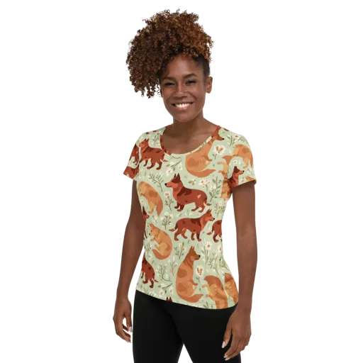 Vulpine Garden on a Women's Athletic T-Shirt