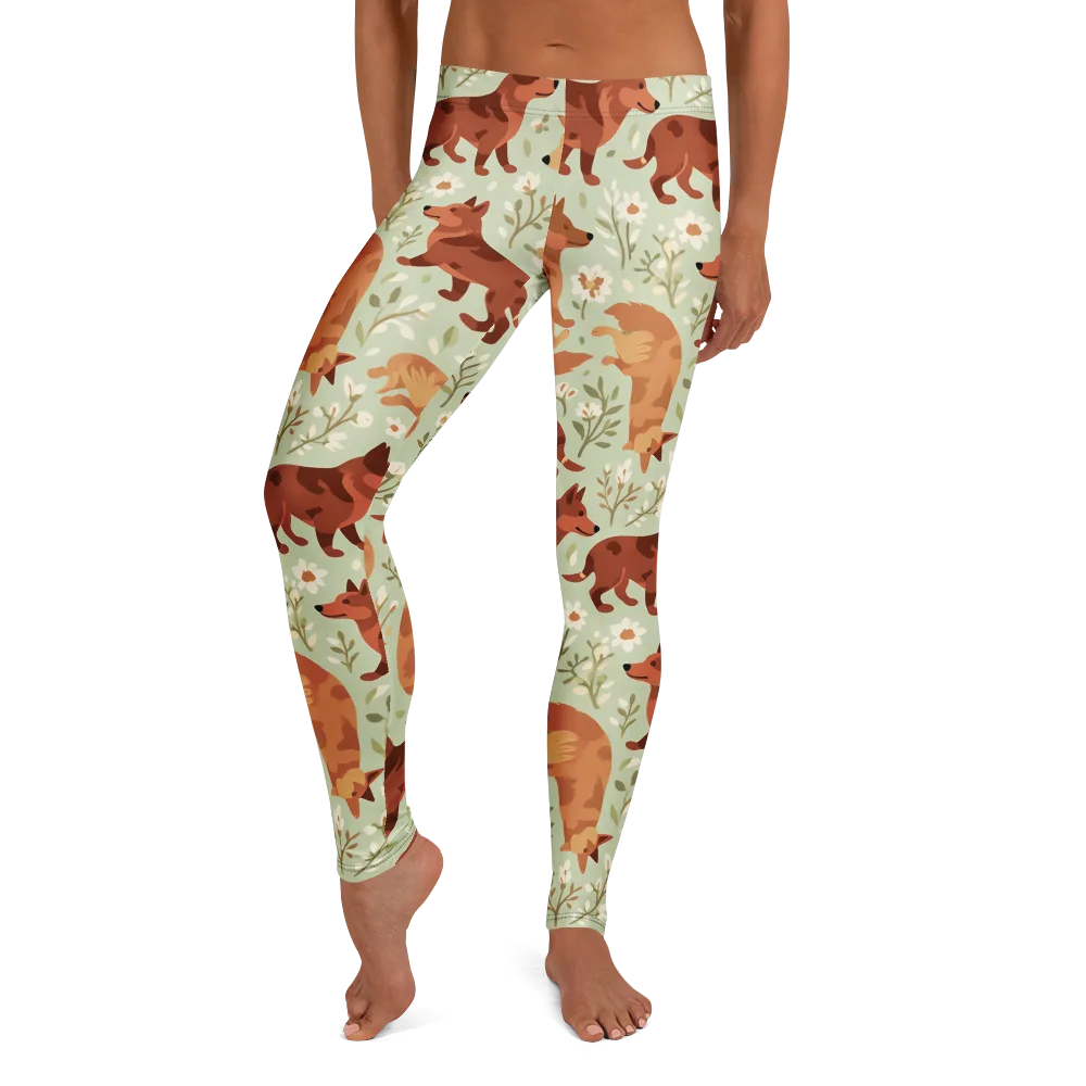 Vulpine Garden on Leggings — Front