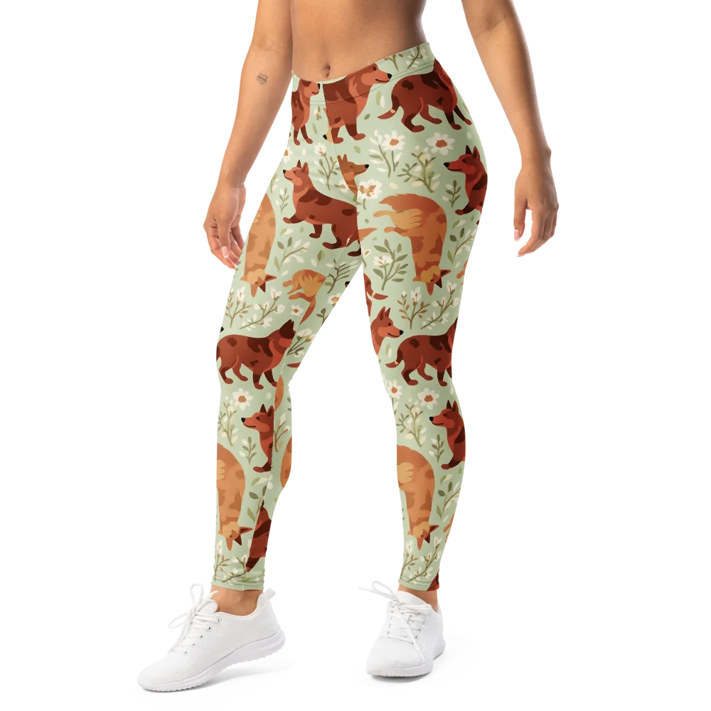 Vulpine Garden on Leggings — Left Front