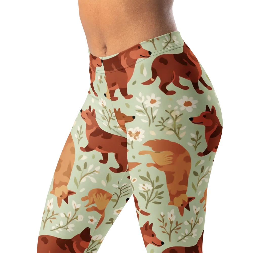 Vulpine Garden on Leggings — Left Front