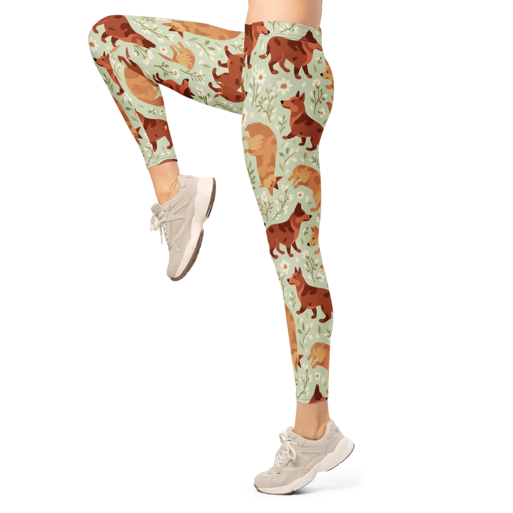 Vulpine Garden on Leggings — Left