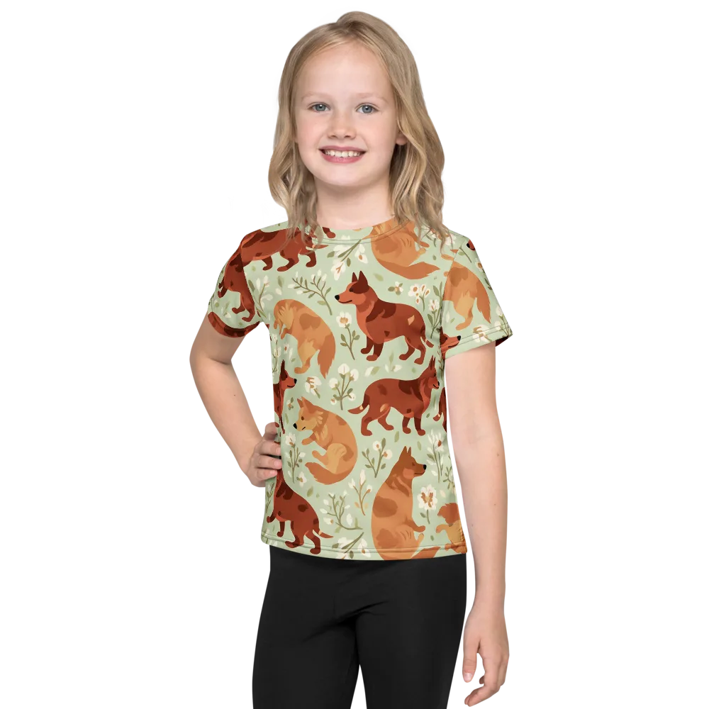Vulpine Garden on Kids Crew Neck T-Shirt — Front