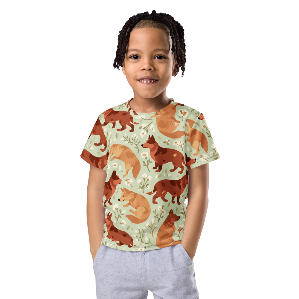 Vulpine Garden on Kids Crew Neck T-Shirt — Front