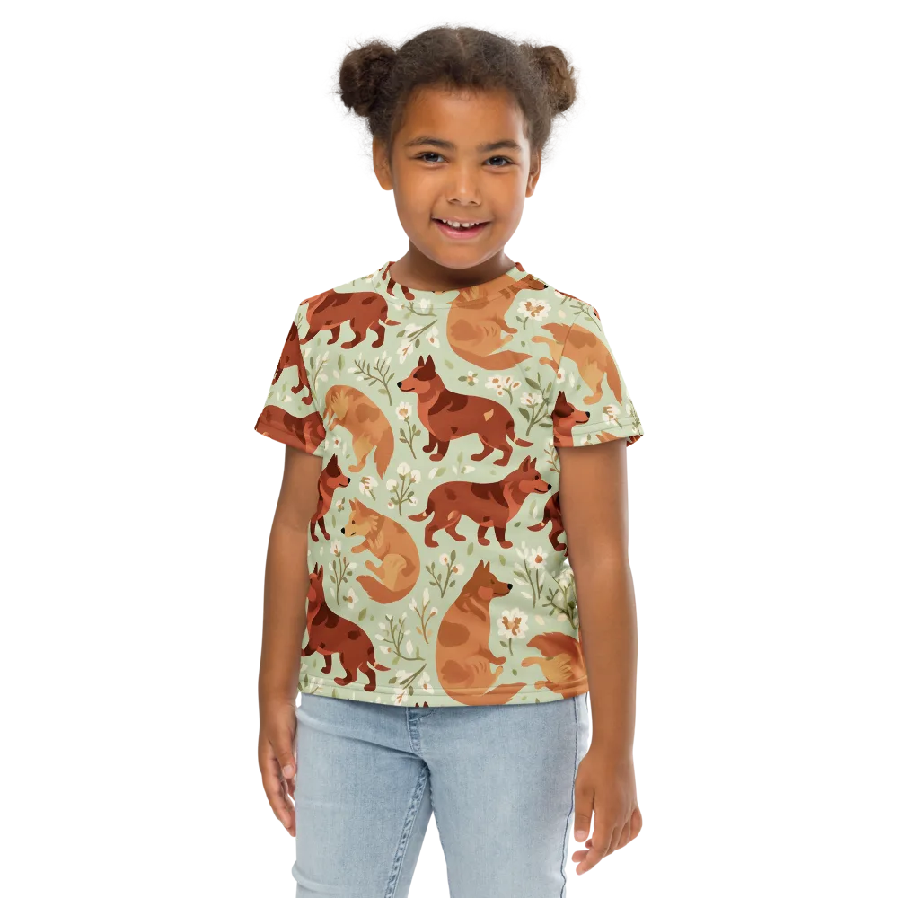 Vulpine Garden on Kids Crew Neck T-Shirt — Front