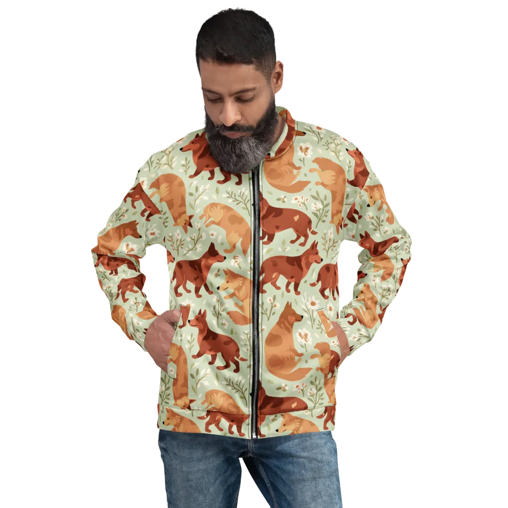 Vulpine Garden on Bomber Jacket — Front
