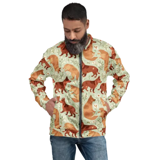 Vulpine Garden on a Bomber Jacket