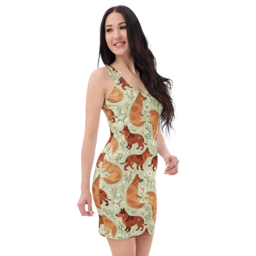 Vulpine Garden on a Bodycon Dress