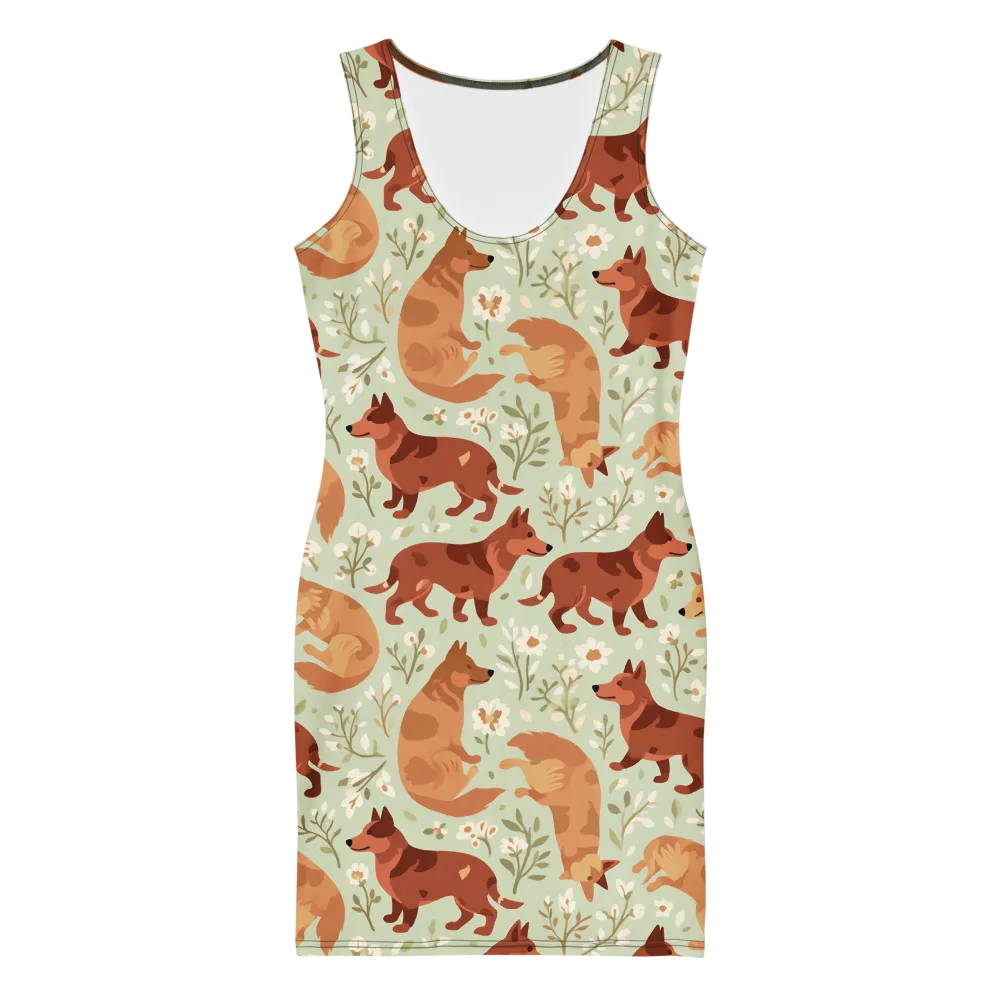 Vulpine Garden on Bodycon Dress — Front