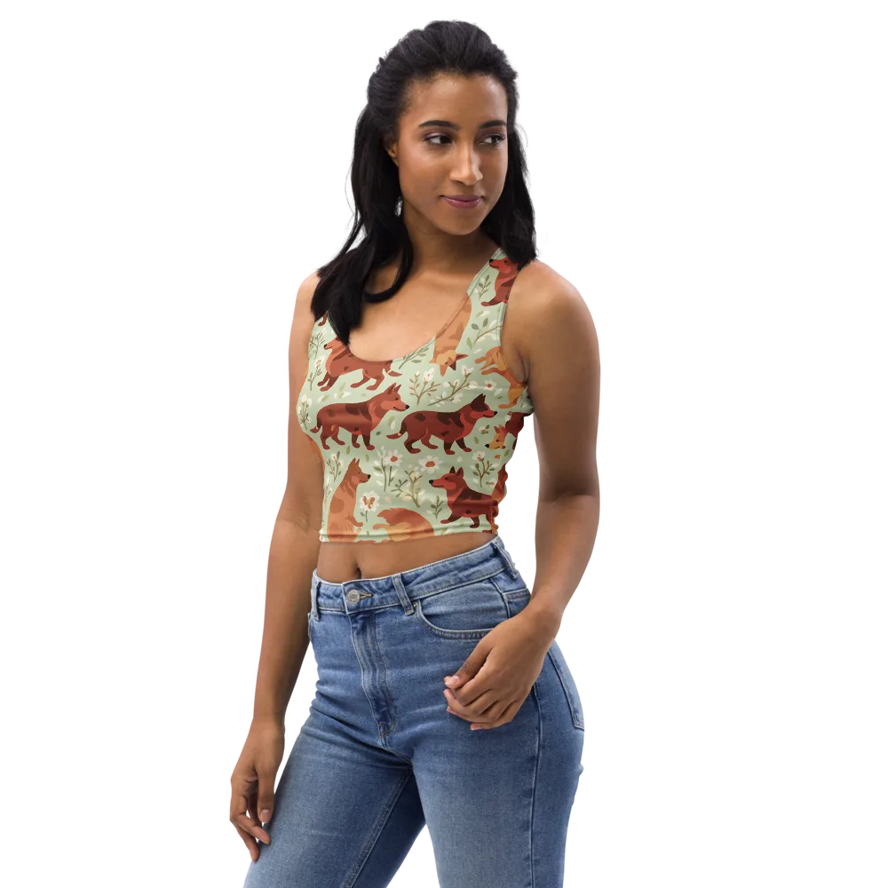 Vulpine Garden on Crop Top — Left Front