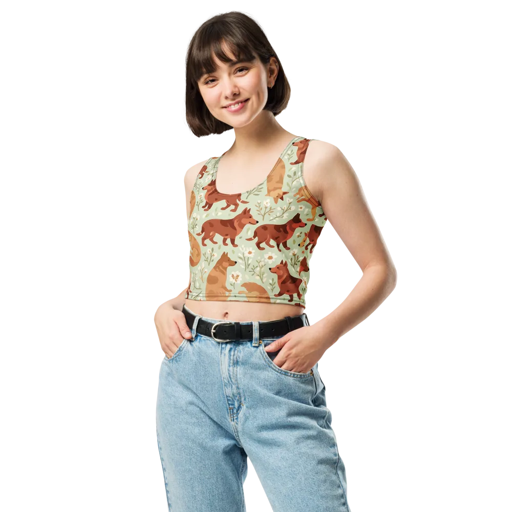 Vulpine Garden on Crop Top — Front