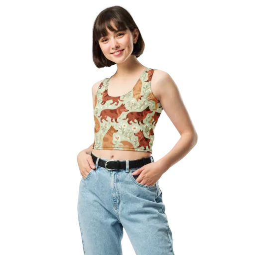 Vulpine Garden on a Crop Top