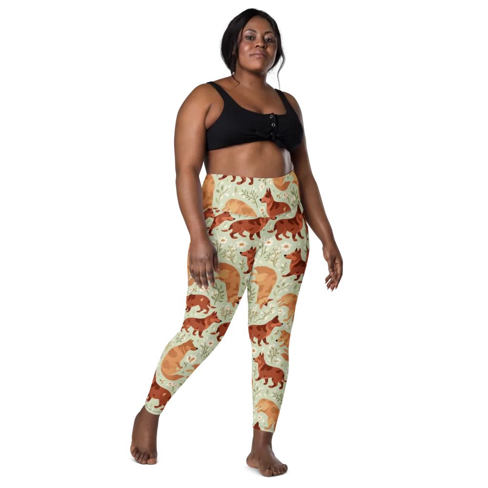 Vulpine Garden on Leggings with Pockets — Front