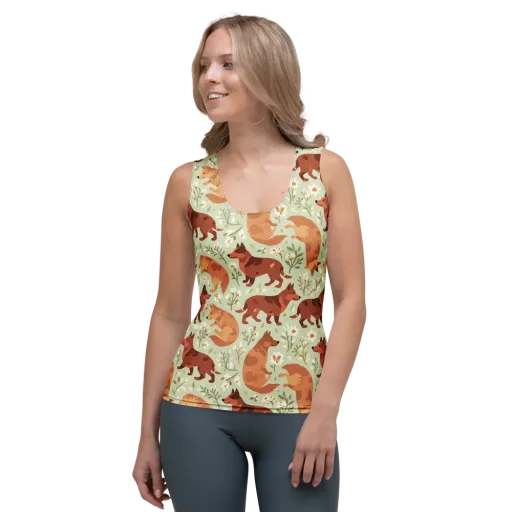 Vulpine Garden on a Women's Tank Top