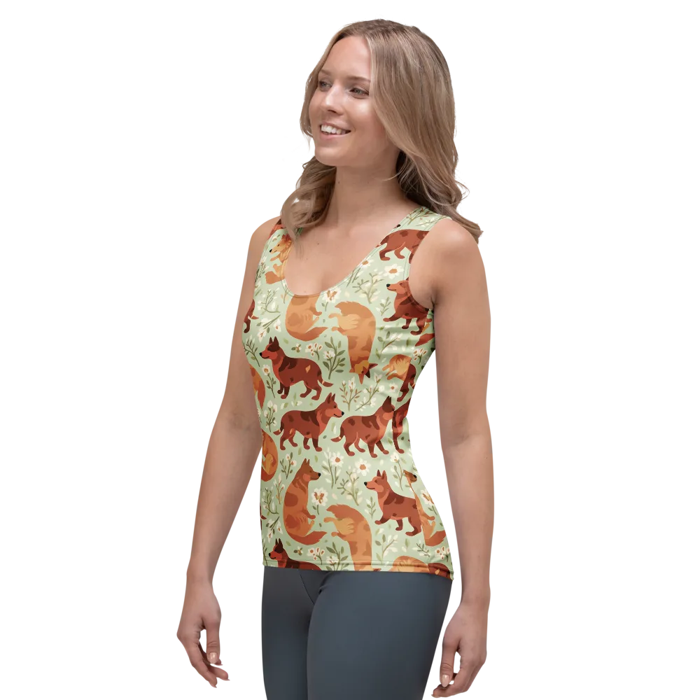 Vulpine Garden on Women's Tank Top — Left Front