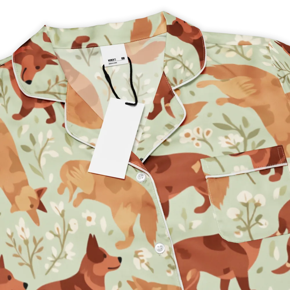Vulpine Garden on Women's Short Sleeve Pajama Top — Product details