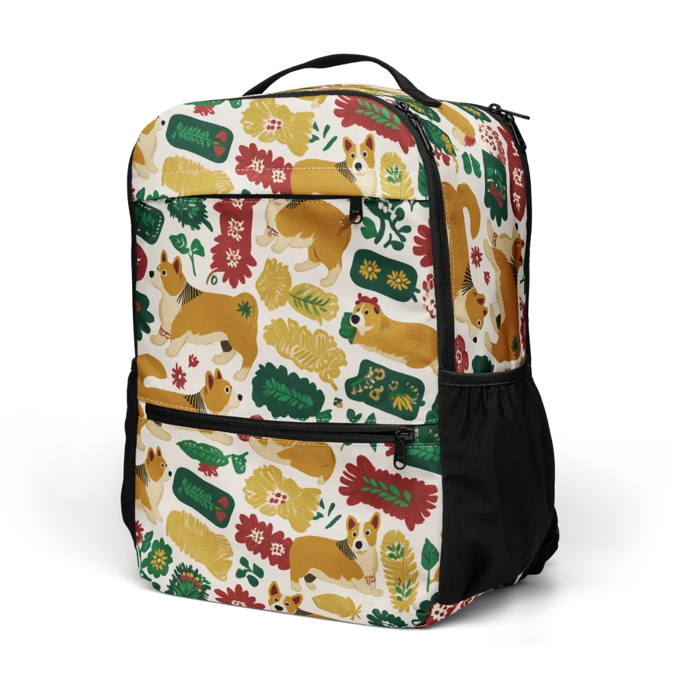 Corgi Conservatory on Utility Backpack — Left Front