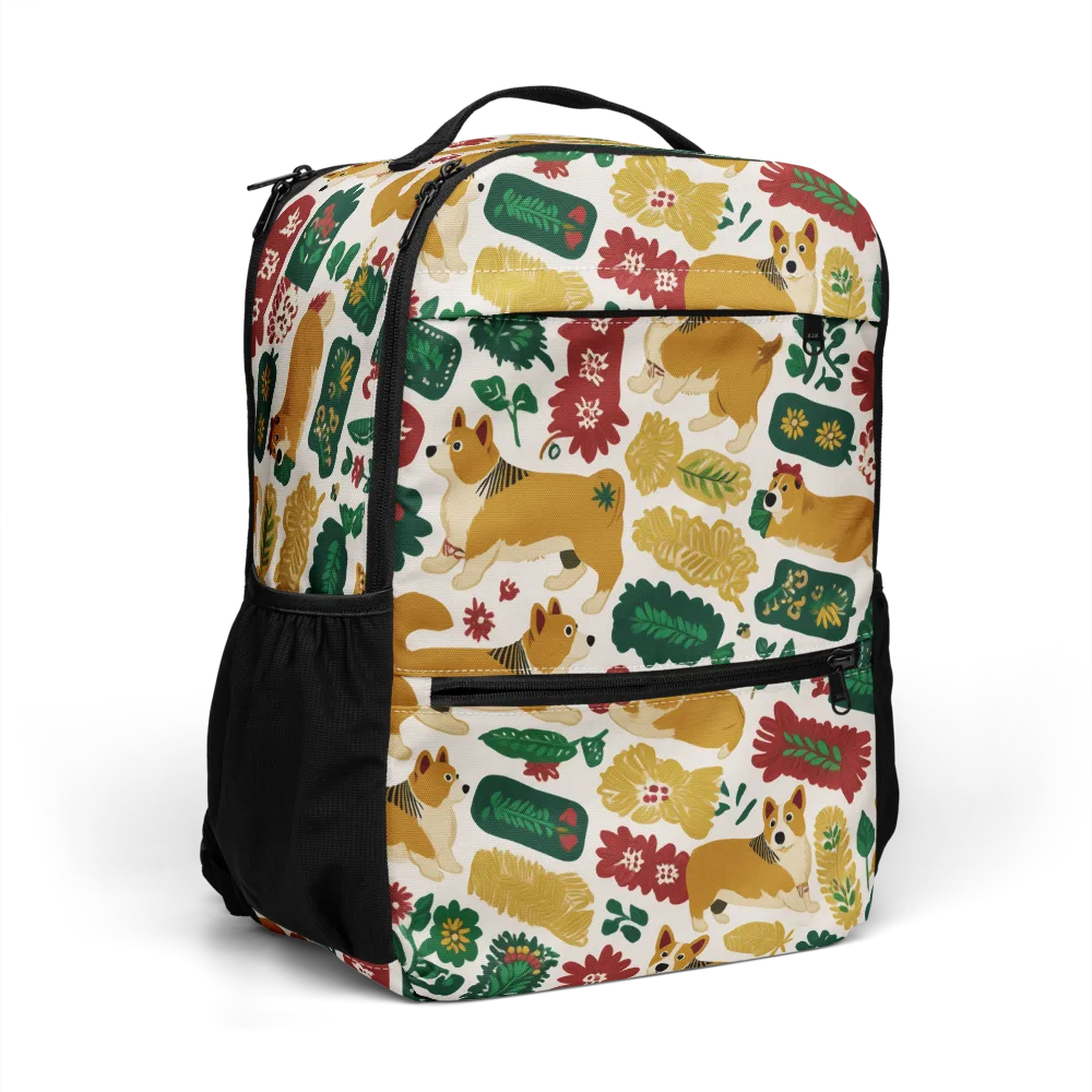 Corgi Conservatory on Utility Backpack — Right Front