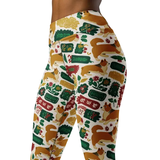 Corgi Conservatory on a Yoga Leggings