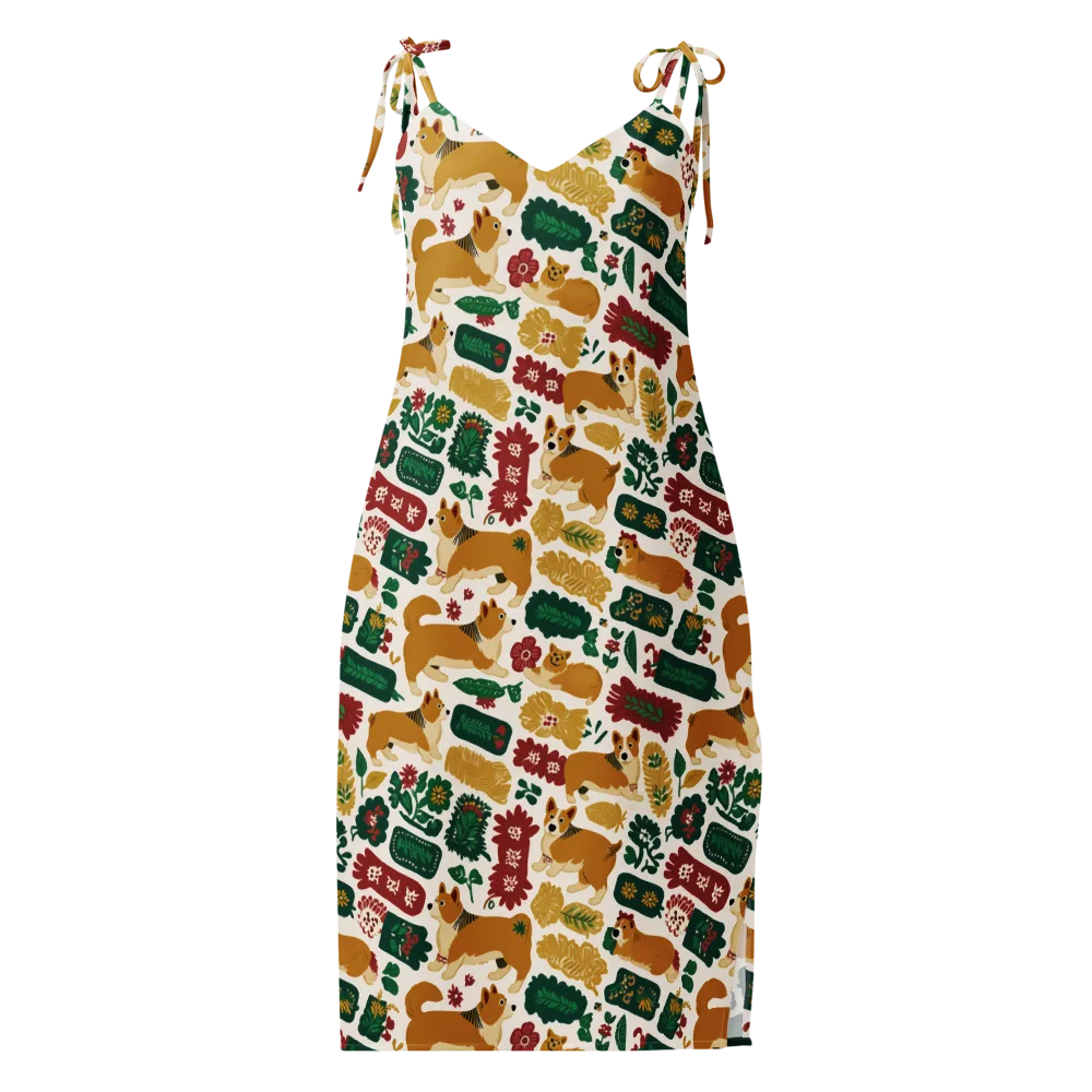 Corgi Conservatory on Slip Dress — Front