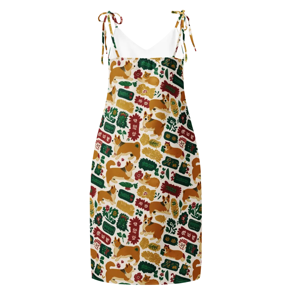 Corgi Conservatory on Slip Dress — Back