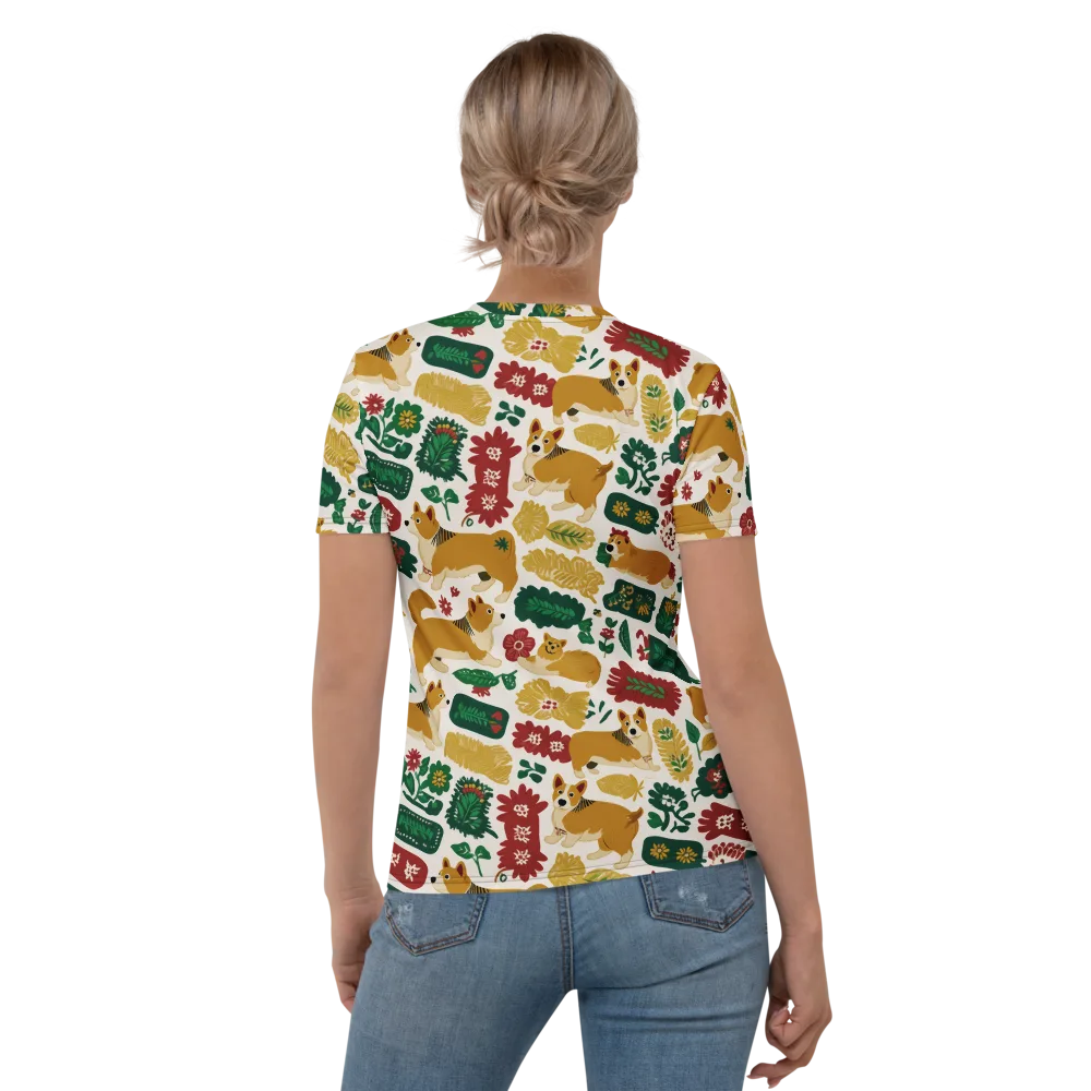 Corgi Conservatory on Women's Crew Neck T-Shirt — Back