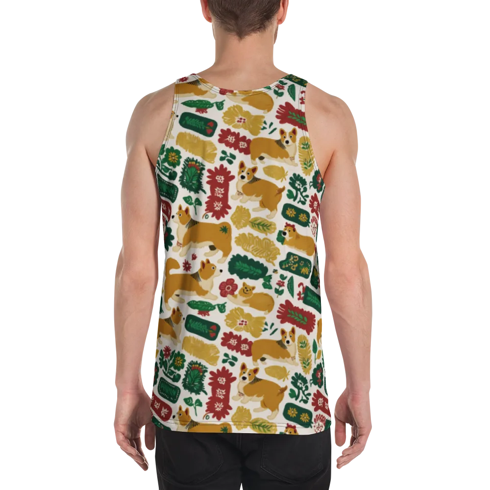 Corgi Conservatory on Men's Tank Top — Back
