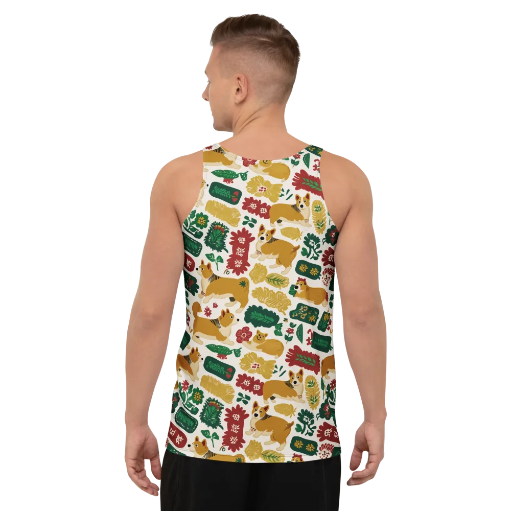 Corgi Conservatory on Men's Tank Top — Back