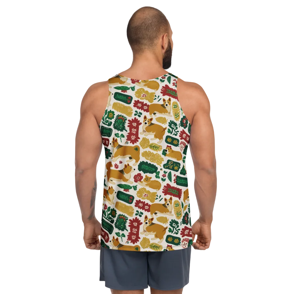Corgi Conservatory on Men's Tank Top — Back