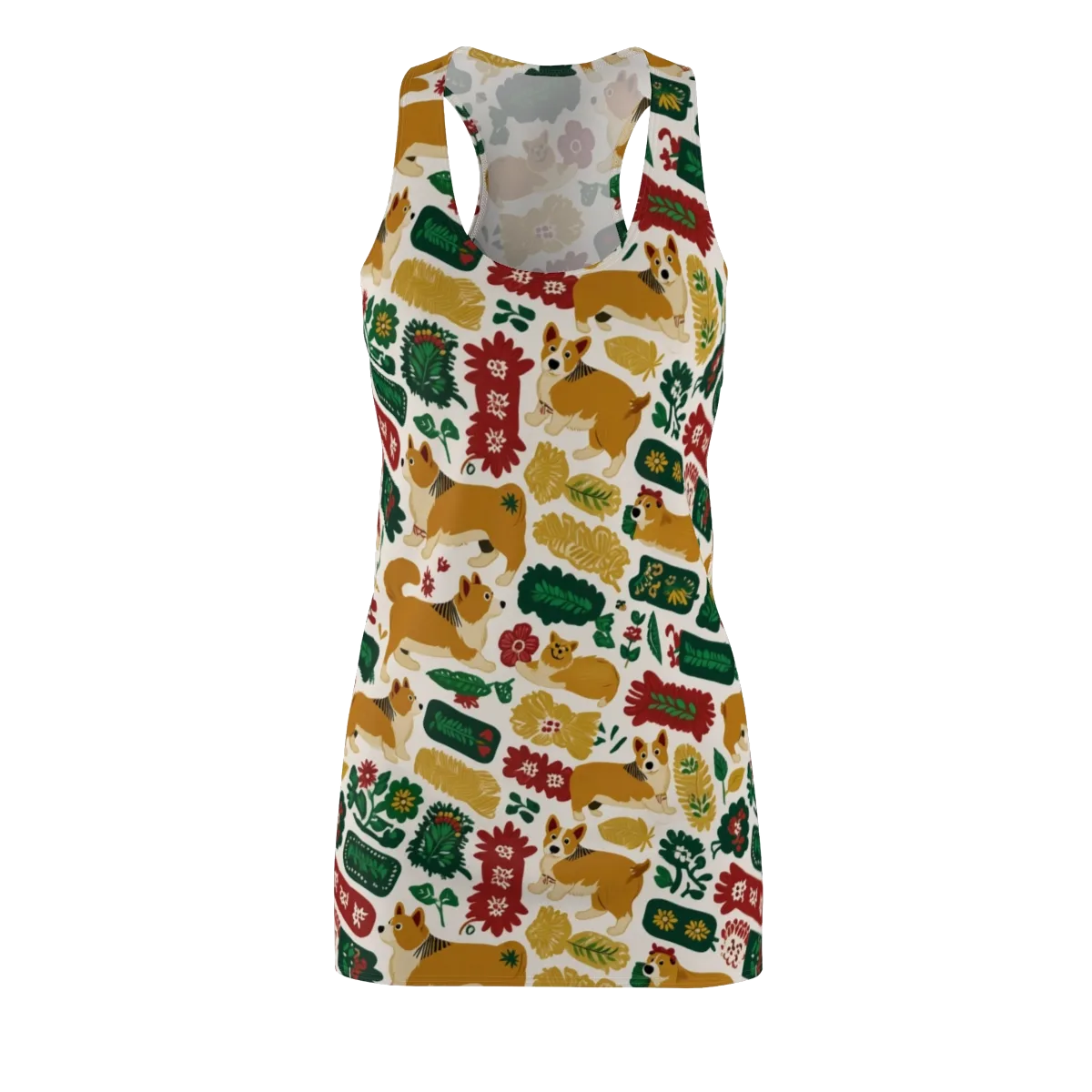 Corgi Conservatory on Racerback Dress — Front