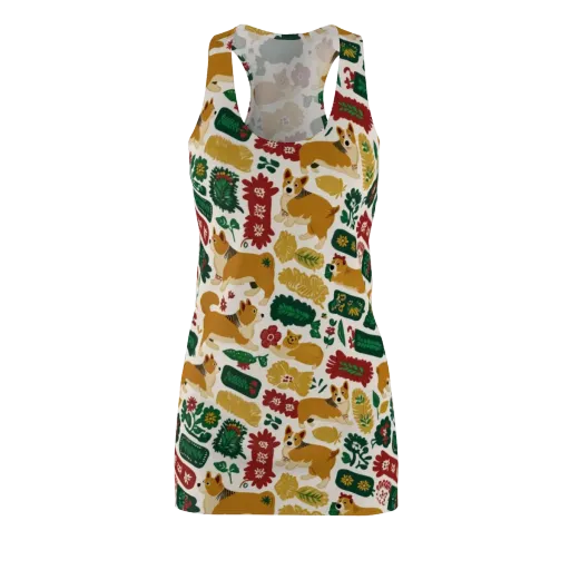 Corgi Conservatory on a Racerback Dress