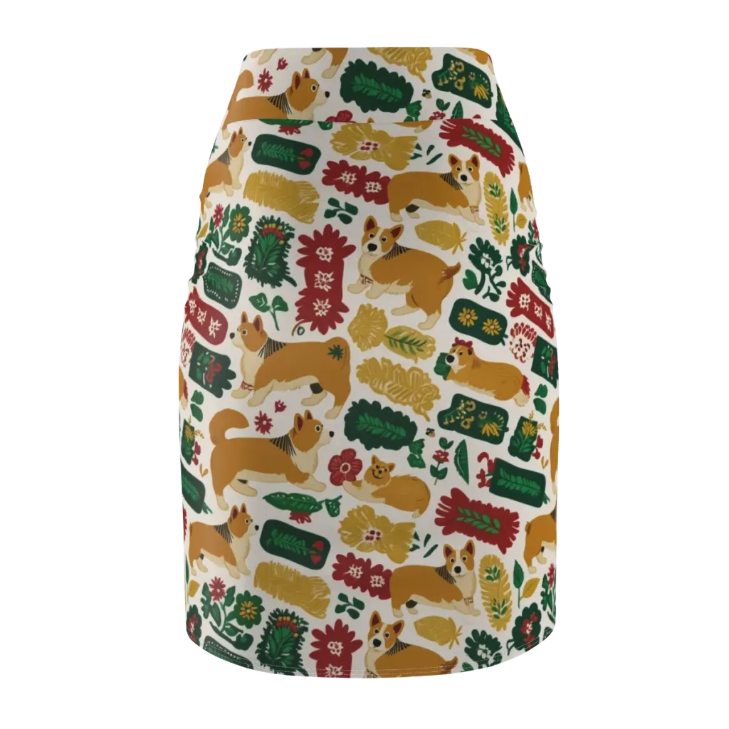 Corgi Conservatory on Pencil Skirt — Back