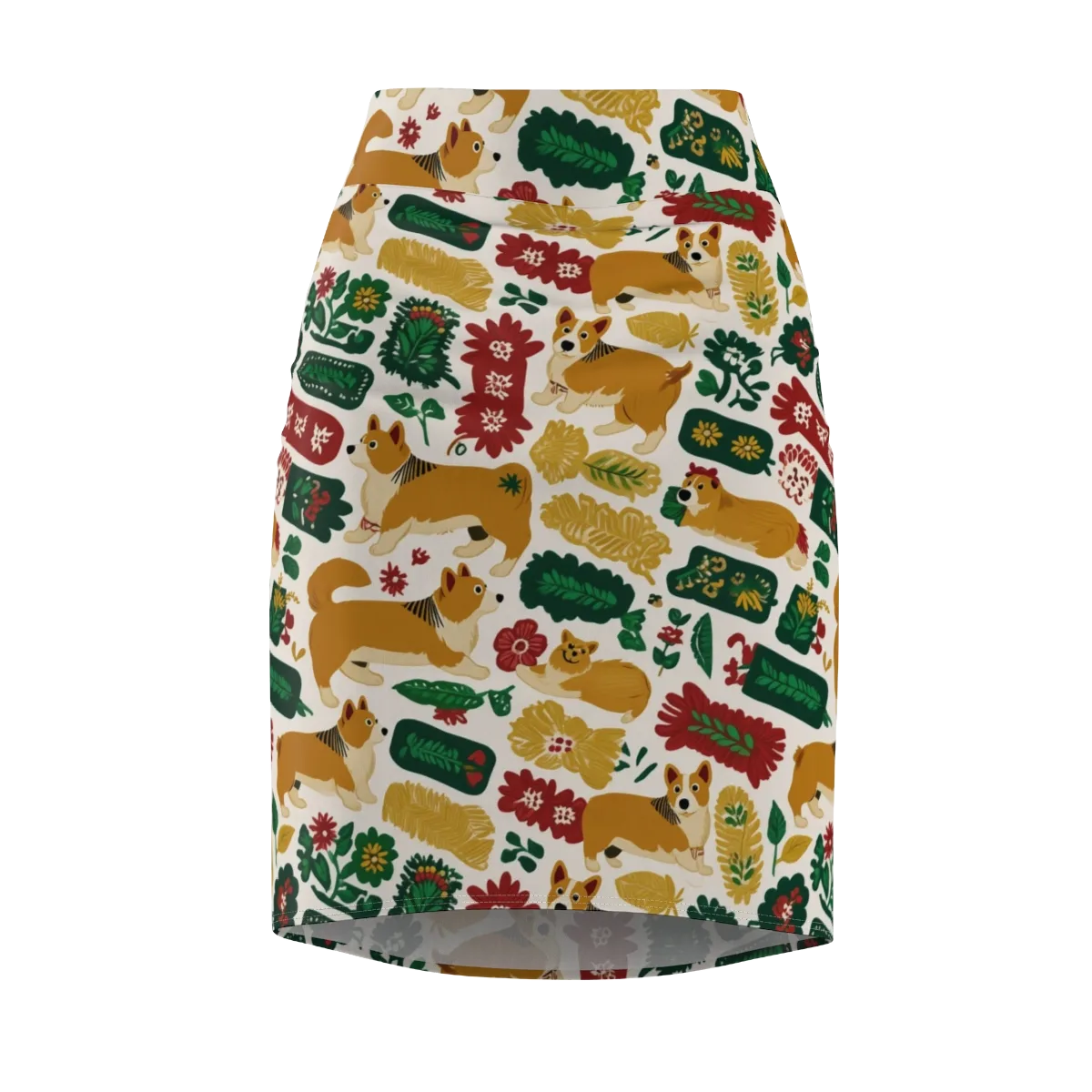 Corgi Conservatory on Pencil Skirt — Front