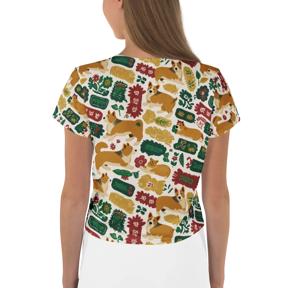 Corgi Conservatory on Crop Tee — Back
